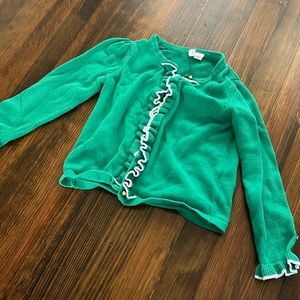 Janie & Jack girls green buttoned cardigan, size 4T
